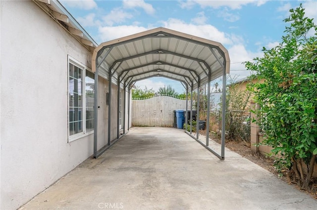 view of parking featuring a carport