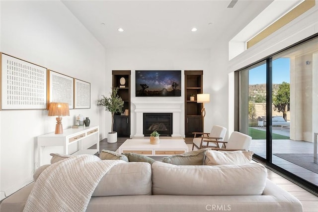 living room featuring light hardwood / wood-style floors