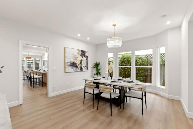 dining area featuring light hardwood / wood-style flooring