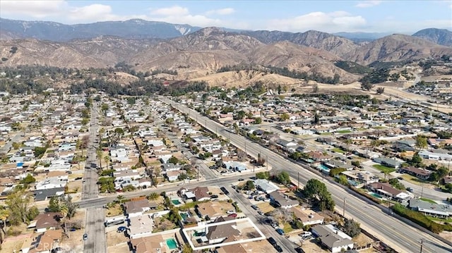 aerial view with a residential view and a mountain view