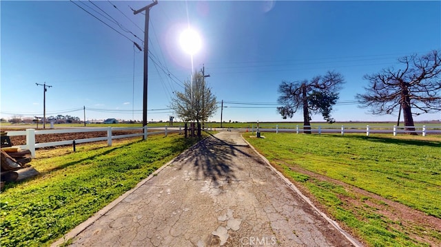 view of street featuring a rural view