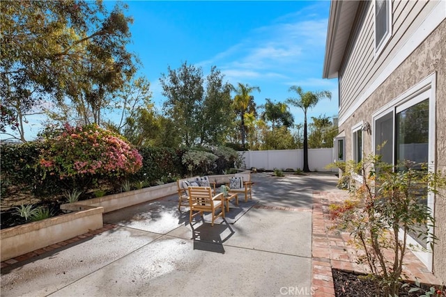 view of patio with a fenced backyard