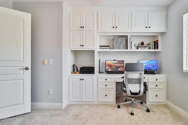 carpeted office featuring plenty of natural light