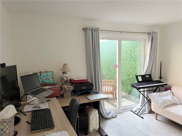 office featuring hardwood / wood-style floors