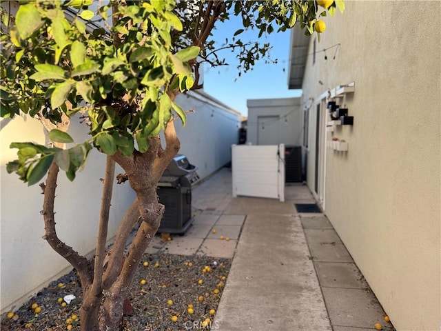 exterior space with a patio and stucco siding