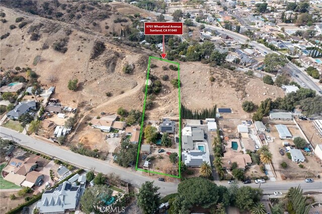 aerial view with a residential view