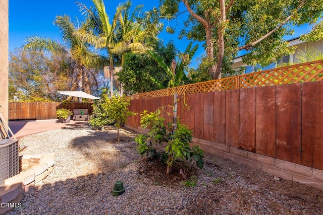 view of yard with a patio and cooling unit