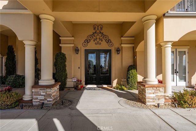 entrance to property with french doors
