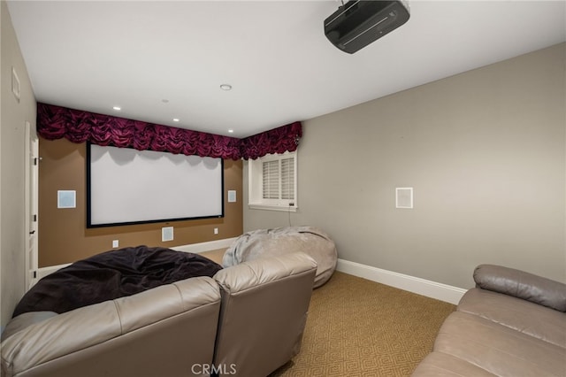 view of carpeted cinema