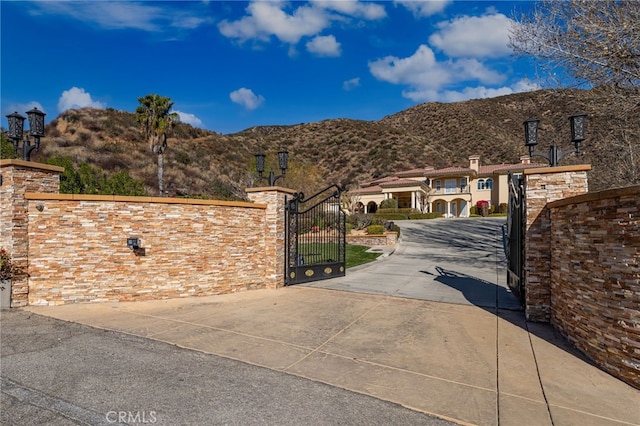 exterior space with a mountain view