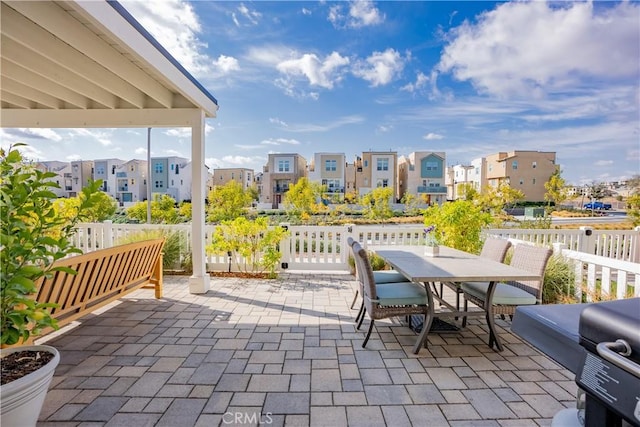 view of patio / terrace with a grill