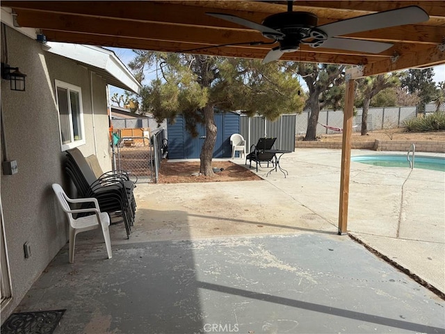 view of patio / terrace with ceiling fan