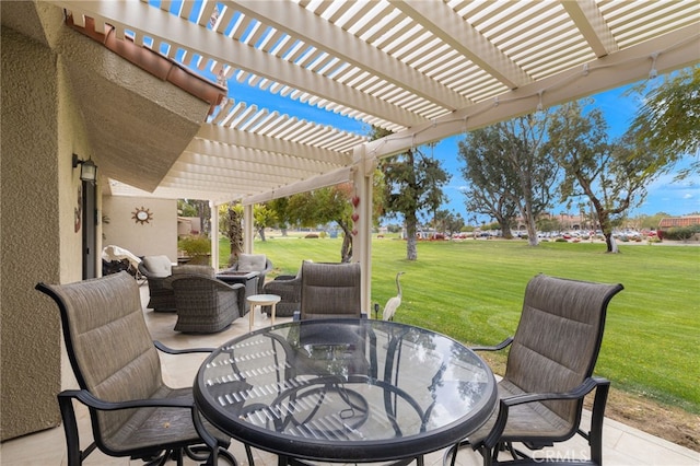 view of patio / terrace with a pergola