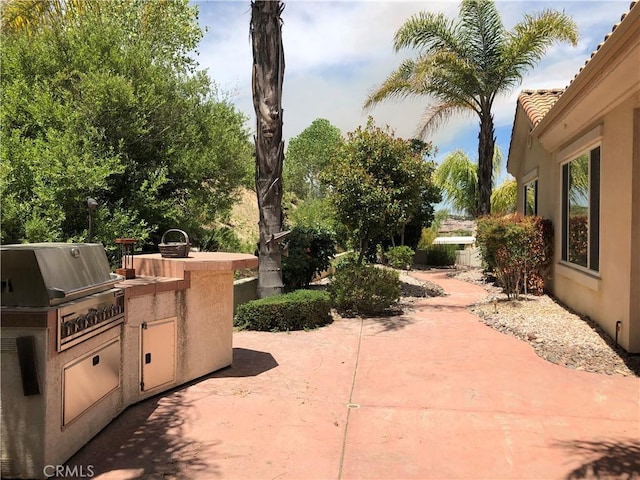 view of patio featuring grilling area and area for grilling