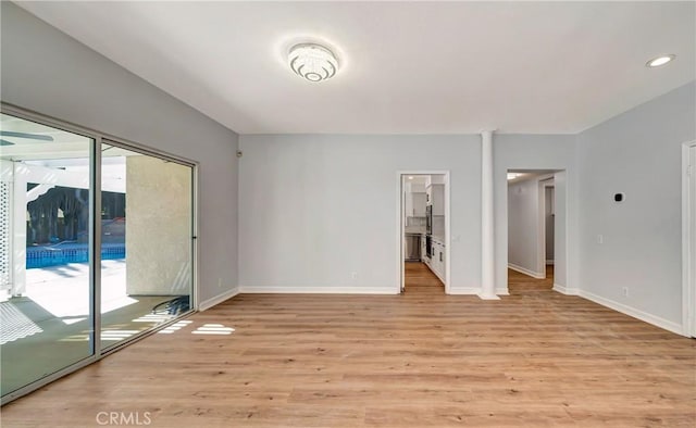 empty room featuring light wood-type flooring