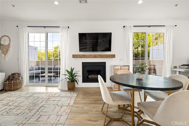 dining room featuring light wood-type flooring