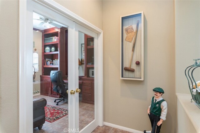 home office with french doors