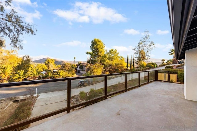 balcony with a mountain view