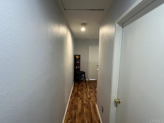 hall featuring dark hardwood / wood-style floors