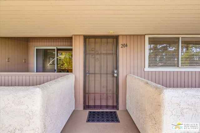 view of doorway to property