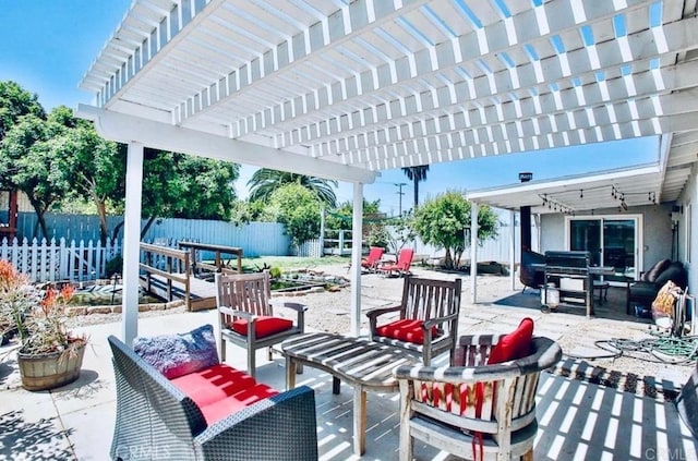 view of patio with a pergola