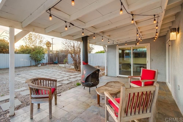 view of patio with a fenced backyard