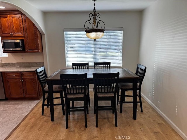 dining area featuring light hardwood / wood-style flooring