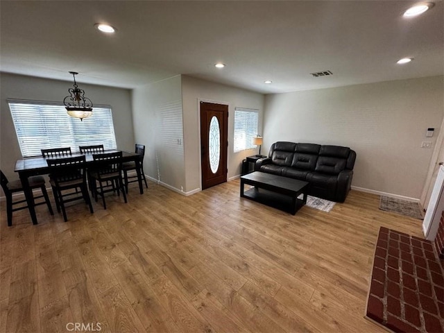 living room featuring wood-type flooring