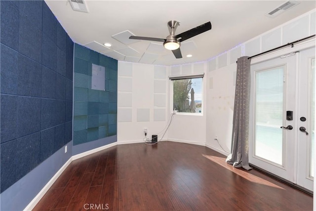 25609 Oakbar Ct, Newhall, CA 91321 - empty room with wood finished floors, ceiling fan, and baseboards