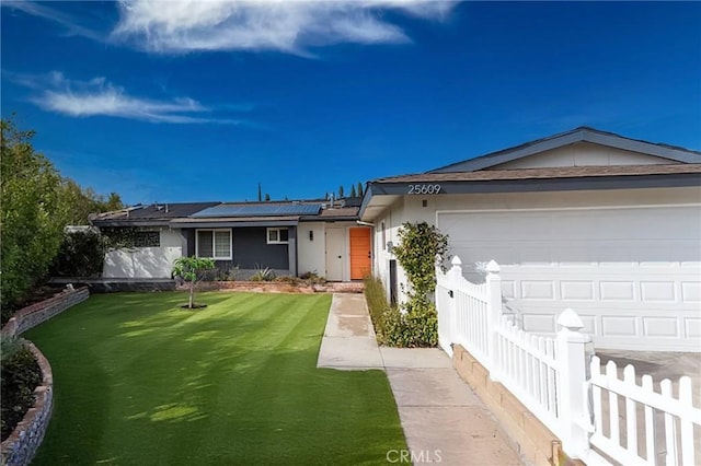 25609 Oakbar Ct, Newhall, CA 91321 - single story home with solar panels, stucco siding, and a garage
