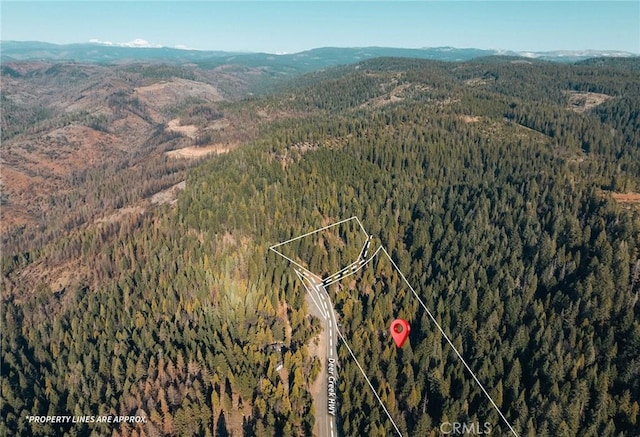 aerial view featuring a mountain view