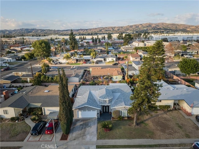 aerial view featuring a mountain view