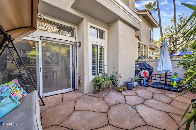 view of patio / terrace featuring a grill