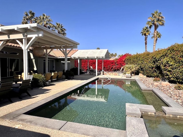 view of pool with a patio area and a pergola