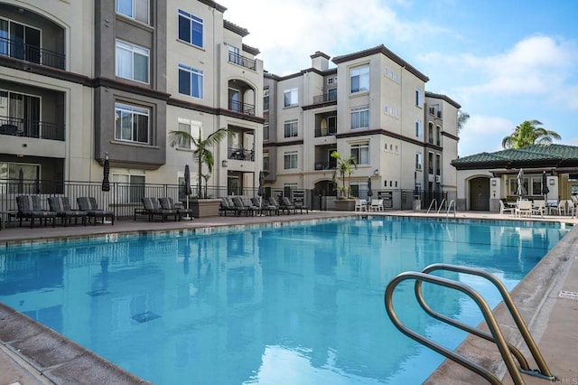 view of pool with a patio area