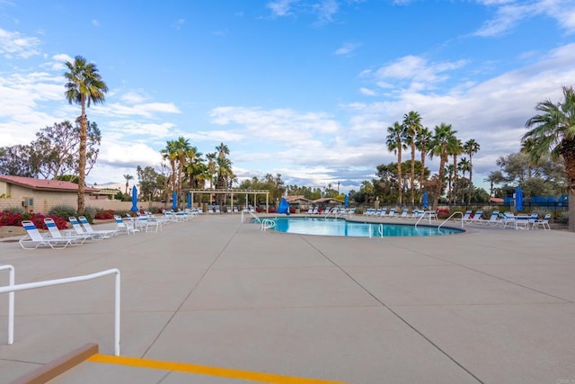 view of pool with a patio