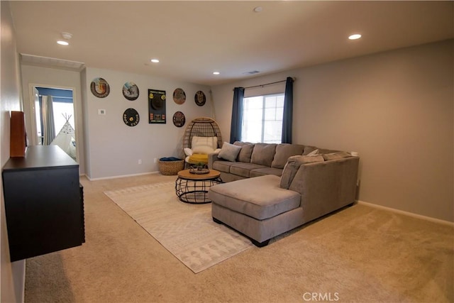 view of carpeted living room