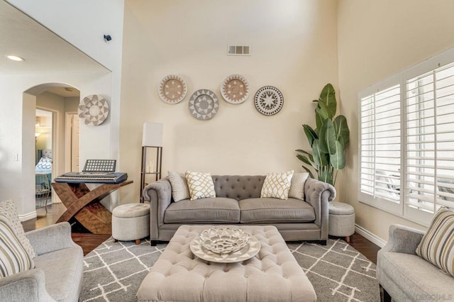 living room featuring hardwood / wood-style flooring