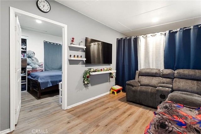 living room featuring light hardwood / wood-style floors