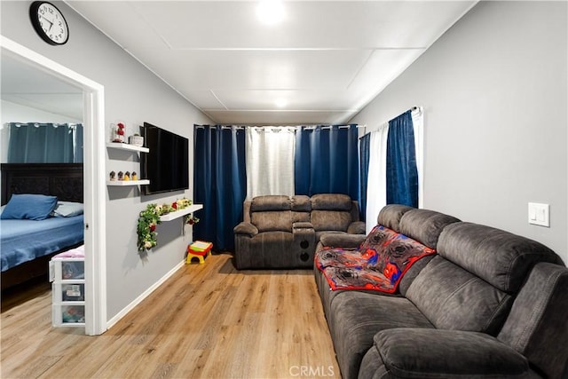 living room featuring light hardwood / wood-style floors