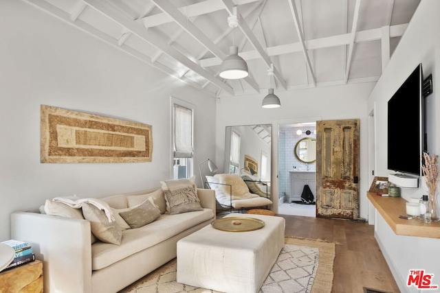 living room featuring hardwood / wood-style flooring