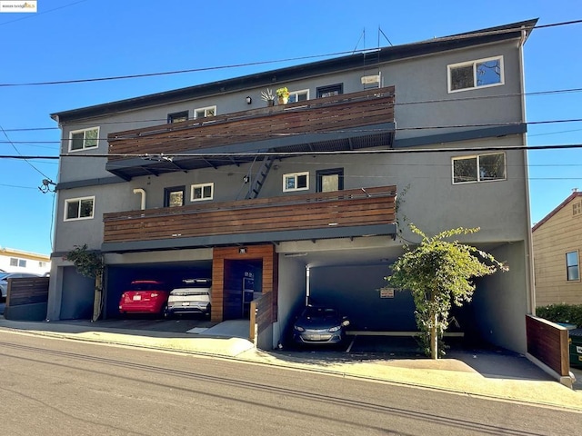 view of property featuring a garage