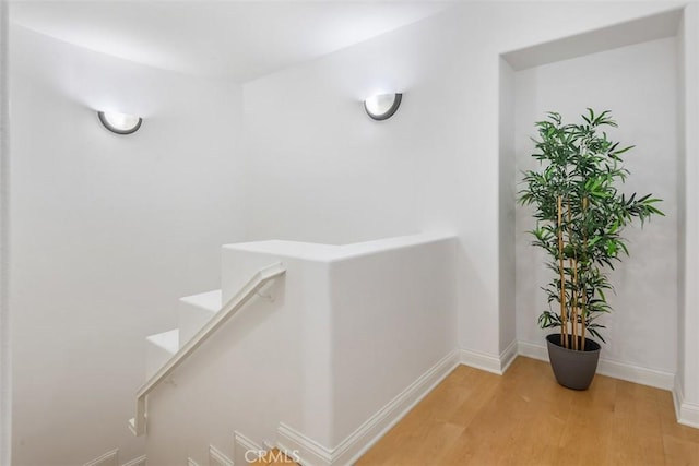 hallway featuring light wood-type flooring