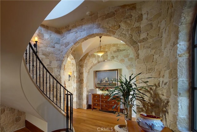 foyer with hardwood / wood-style floors