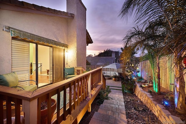 wooden balcony featuring a wooden deck