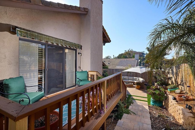 balcony with an outdoor hangout area