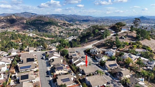 drone / aerial view with a mountain view