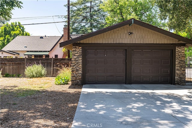 view of garage