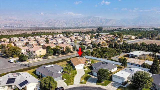 aerial view with a mountain view