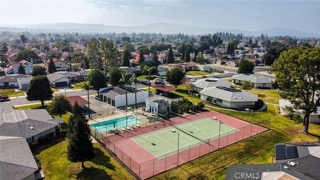 bird's eye view featuring a mountain view